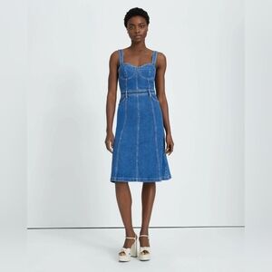 7 FOR ALL MANKIND Beauty Denim Bustier A-line Dress In Diana size XS NWT